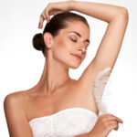Armpit,Epilation,,Hair,Removal.,Young,Woman,Holding,Her,Arms,Up